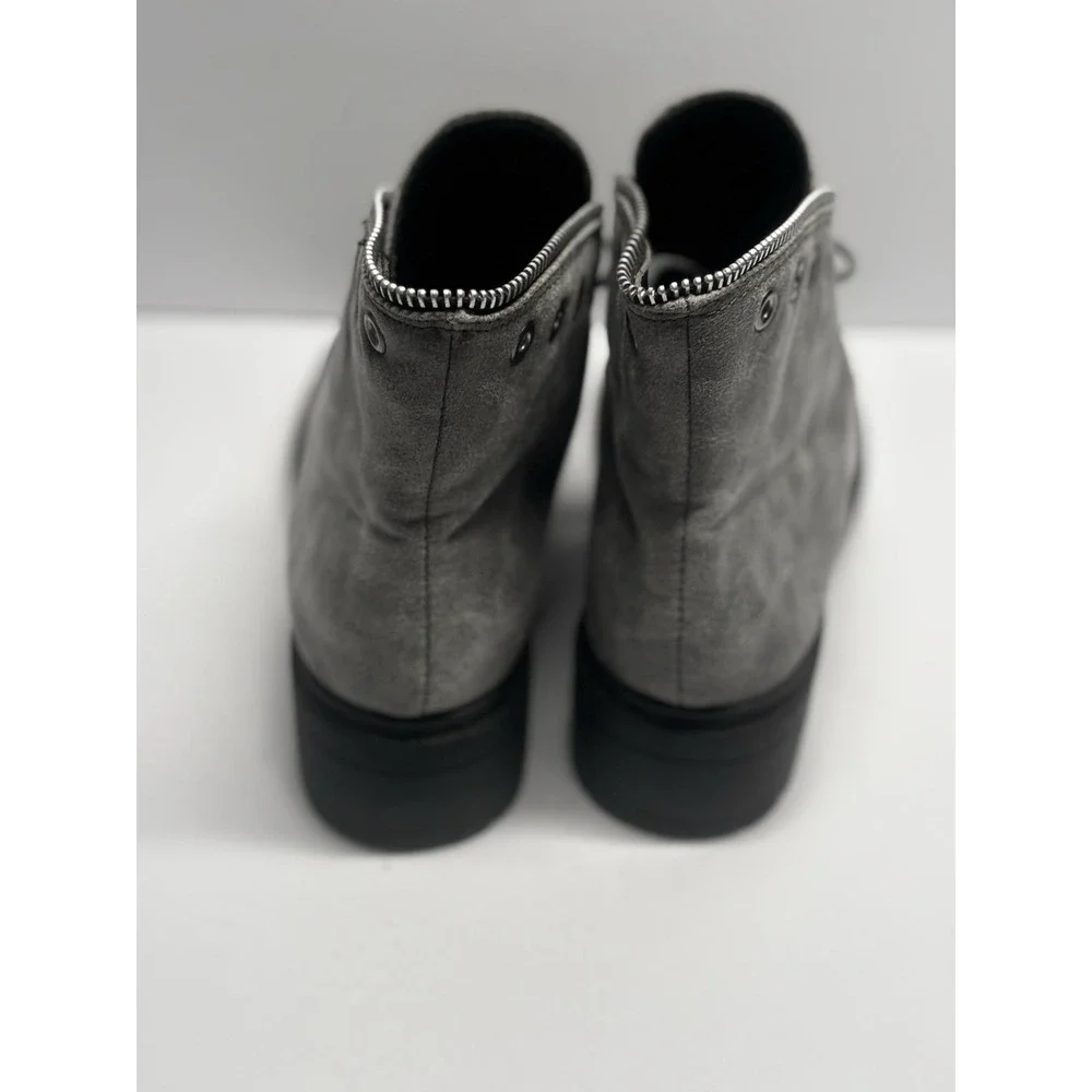 Qupid Bootie Women's Gray Zip‎ Grunge Boots Size 6.5